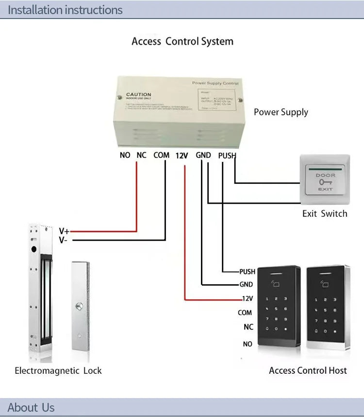 600LBs/280KG Holding Force Electromagnetic Lock for Door Access Control System,Electric Lock for Gate Single Door 12V