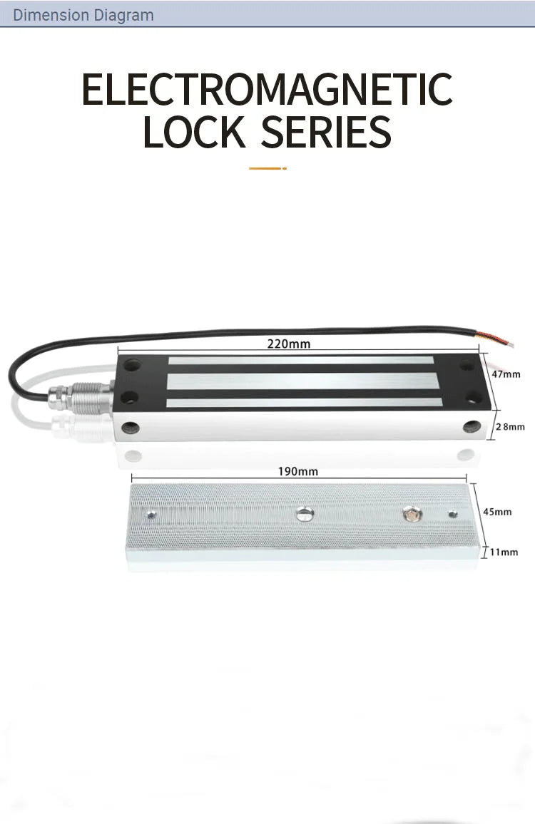 Custom Electromagnetic Lock With 500KGS Holding Force Anti-Acid Salt Waterproof for Seaside High Humidity Environment House Door