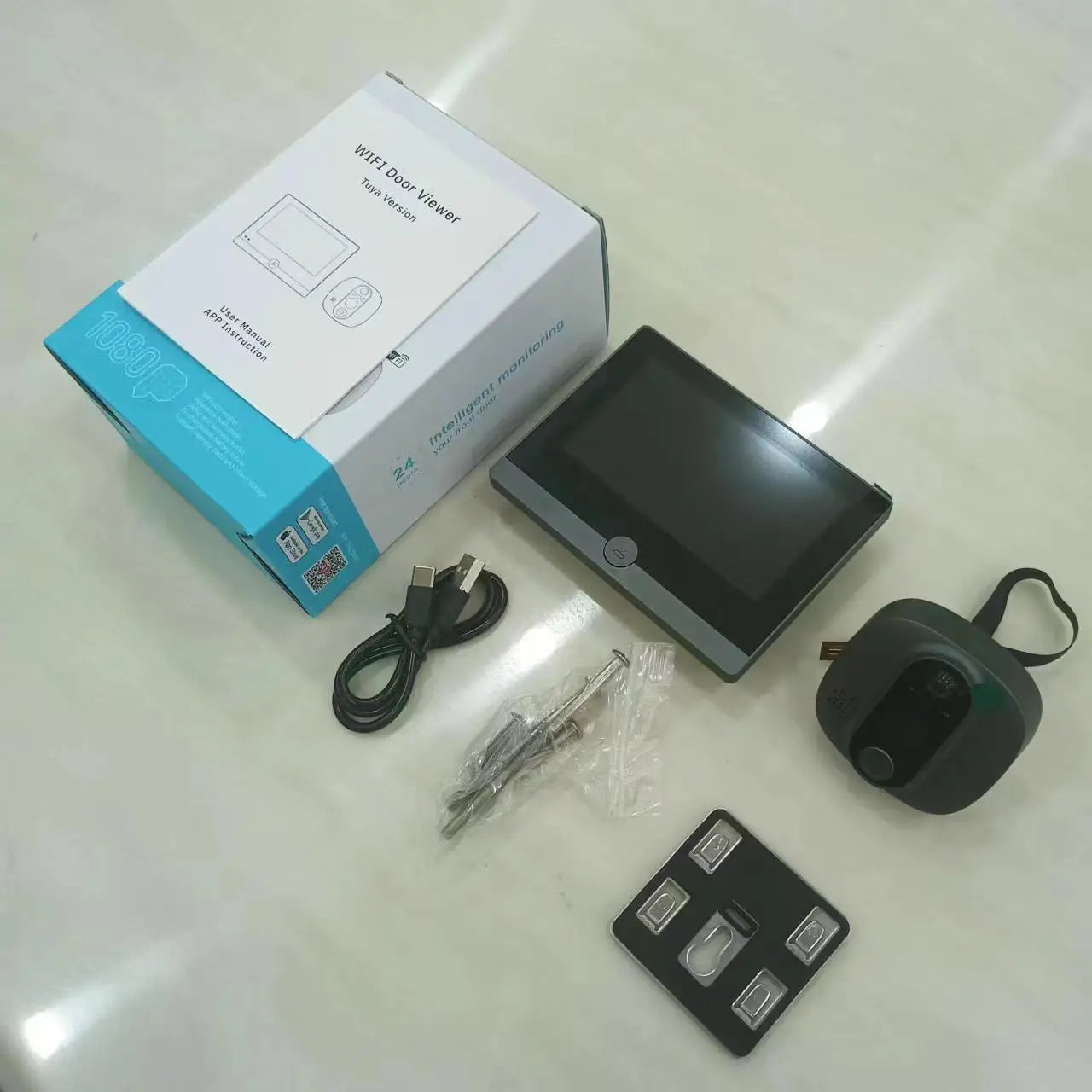 10.1'' Touch Screen 4-wire Wifi Video Doorbell Intercom System Tuya Smart Work RFID Card Access Control Unlock