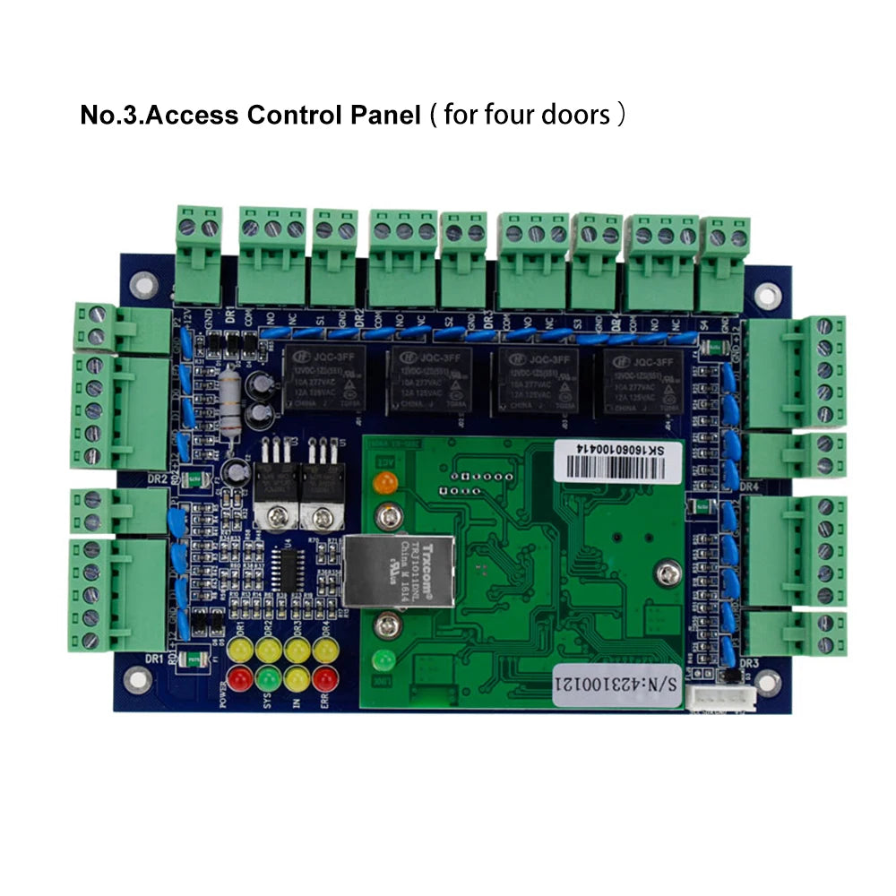 4 Doors Access Control System Core Control Components with 110V-240V Power Supply Box and TCP/IP Network Access Control Panel