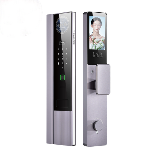 CNC Waterproof Tuya Smart Lock Face Fingerprint Video Intercom Stay Alarm Ultra-thin Smart Lock TDM-C90
