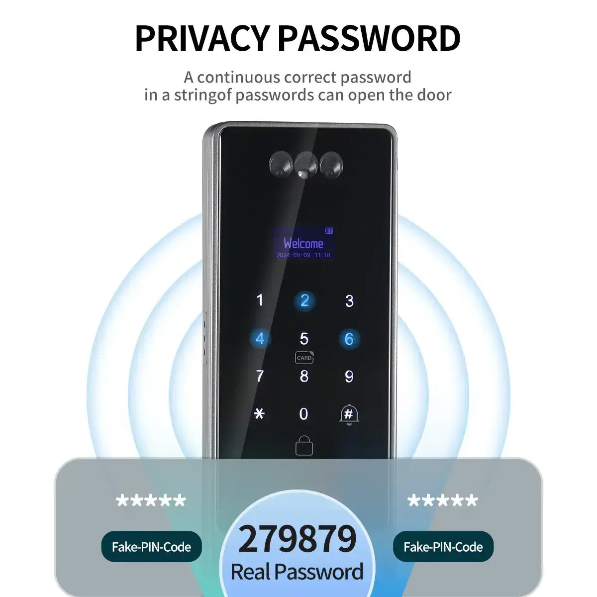 Palm ID Security Tuya Wifi Digital 3D Face Recognition Smart Door Lock for Aluminum Anti-theft Door