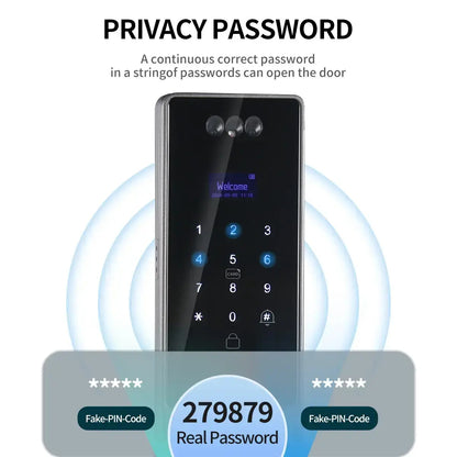 Palm ID Security Tuya Wifi Digital 3D Face Recognition Smart Door Lock for Aluminum Anti-theft Door