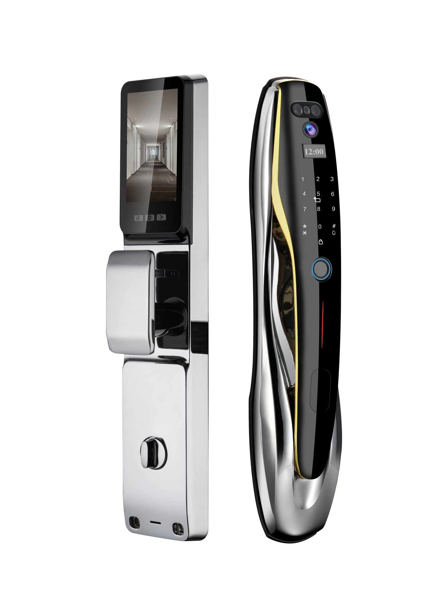 Tuya Wifi Smart Lock for Wood Door 3D Face & Fingerprint Recognition Aluminum Alloy with Memory Card Storage Option