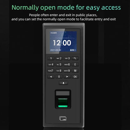 Biometric Fingerprint Employee Time Attendance Machine Access Control RFID Card 125KHZ Standalone Keypad TCP/IP or USB Port