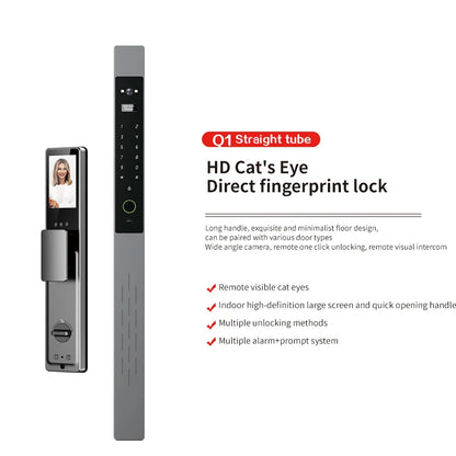 Luxury Door Smart Lock  Fingerprint Combination Lock Face Unlock Features Stainless Steel from China Factory