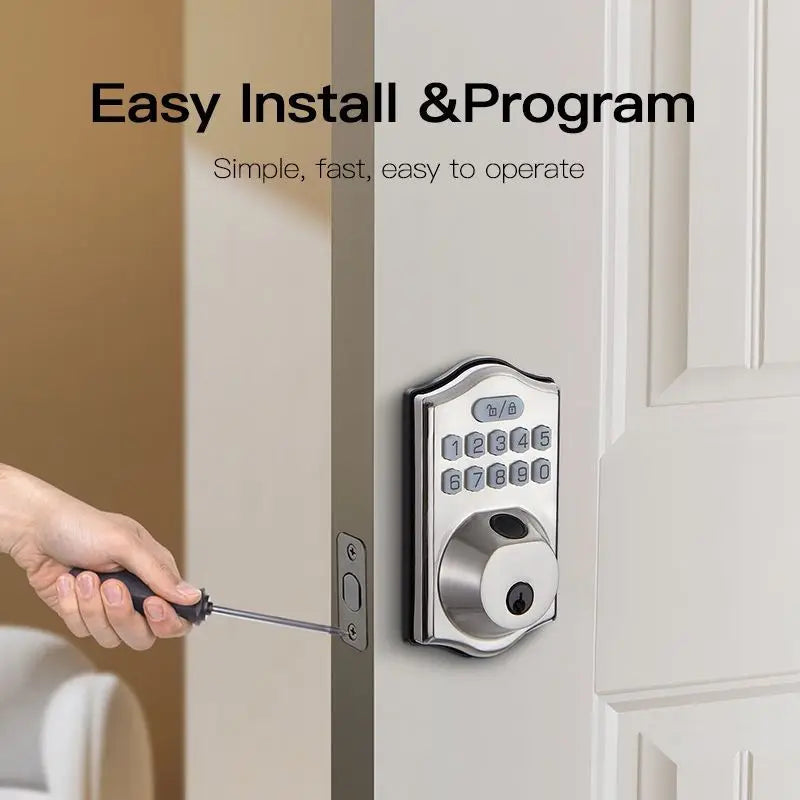 Fingerprint Smart Lock for Main Door Front Door with Keypad Entry Electronic Deadbolt Wireless Tuya Wifi App Unlock Way