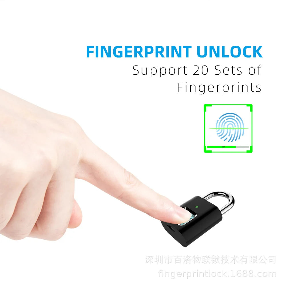Small Fingerprint Luggage Smart Lock for Travel With Fingerprint Unlock Easy to Operate.