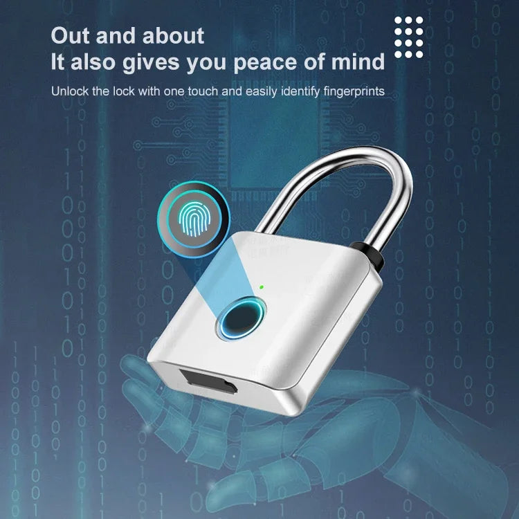 Fingerprint Padlock Metal Keyless Fingerprint Lock with USB Charging Port, Waterproof for Luggage From Tdmlock Manufacturer