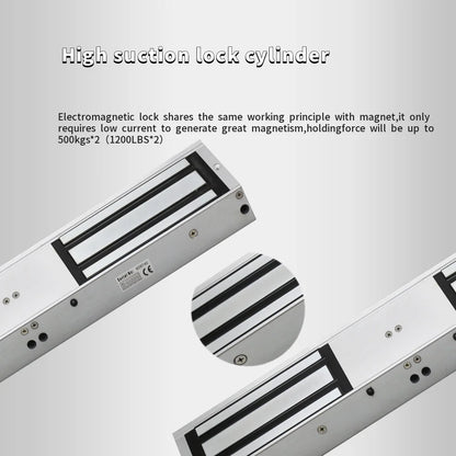 500KGS Holding Force Electromagnetic Lock for Double Leaves Door As a Part of Access Control System