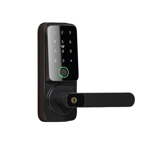 Tuya App Smart Lock With Handle Zinc Alloy Material Unlock Way Fingerprint Passcode IC Card Key for Home Hotel Office School