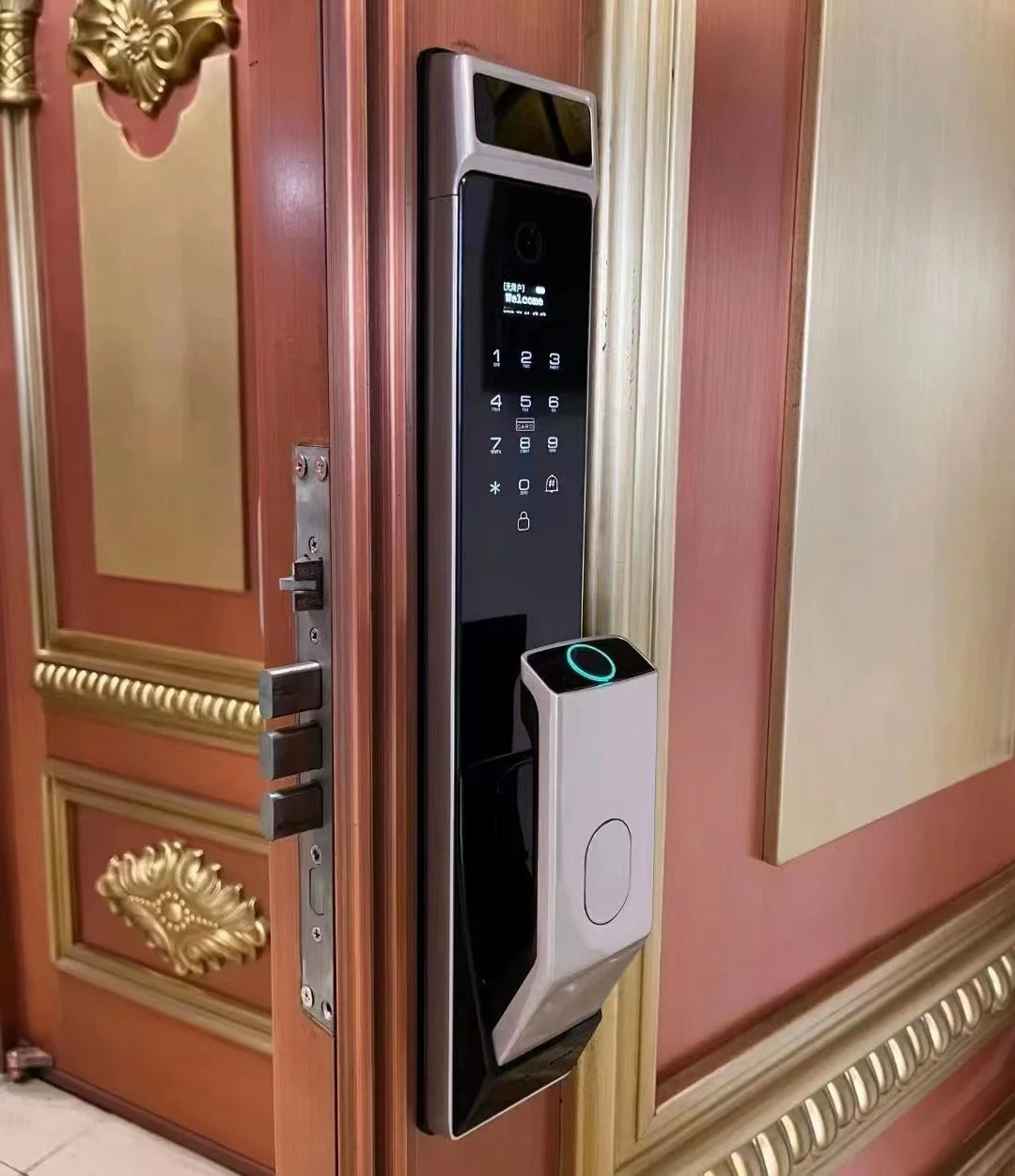 3D Face Recognition Unlock Intercom Tuya WIFI 6068 Mortise Smart Door Lock With Camera Inteligentes TDM-C40