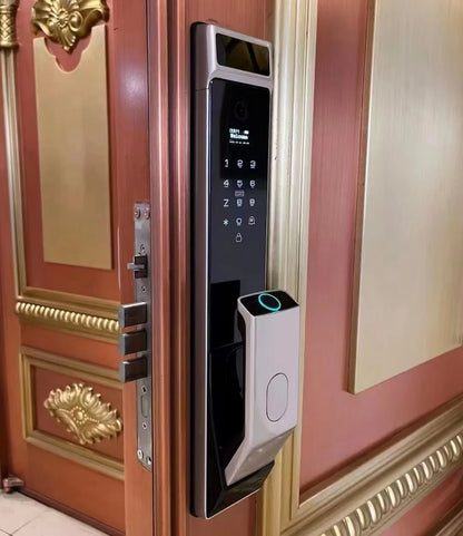 3D Face Recognition Unlock Intercom Tuya WIFI 6068 Mortise Smart Door Lock With Camera Inteligentes TDM-C40