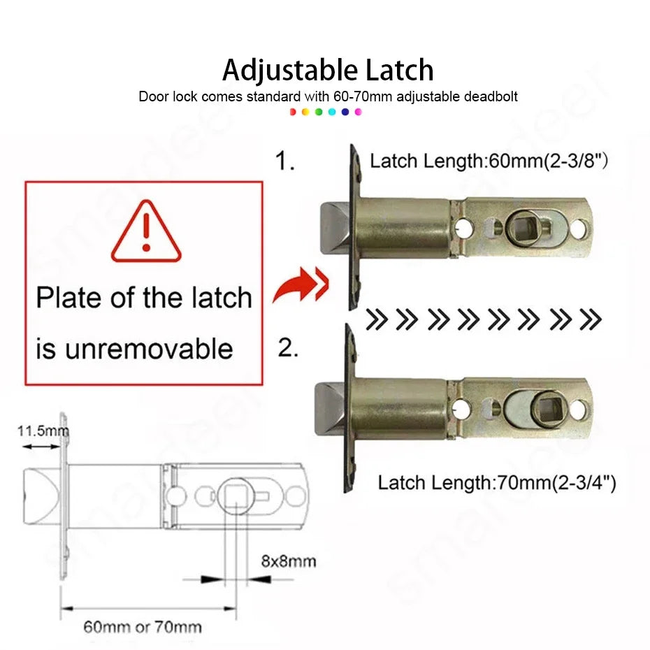 General Fingerprint Smart Door Lock Biometric Fingerprint Password APP with Key for Interior Door