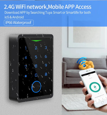 2.4G WIFI Tuya Fingerprint Passcode IC Card Keypad Access Control From China TDM Factory Manufacturer