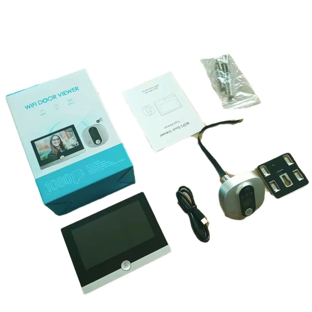 10.1'' Touch Screen 4-wire Wifi Video Doorbell Intercom System Tuya Smart Work RFID Card Access Control Unlock