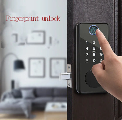 Smart Lock  Office Door Biometric Fingerprint Unlocking With Tuya Wifi for Inner Door and Wooden Door