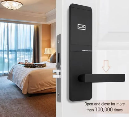 Smart Door Lock with Handle for Hotel Unlock Way RFID Card Key Can Be a System Working with Encoder Data Collector and Computer