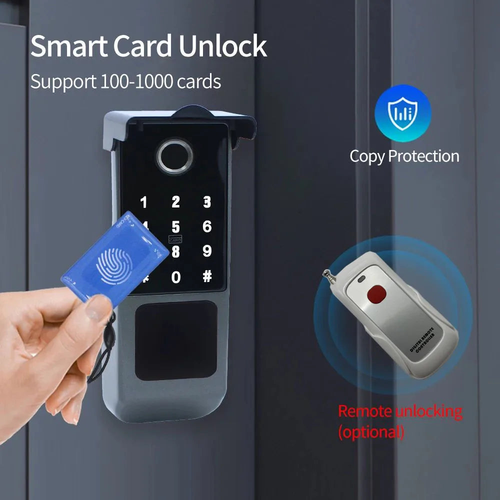 Tuya Wifi TT Blue Tooth Smart Lock with Remote Control Fingerprint and Mechanical Key Unlocking Way for Apartment Office School