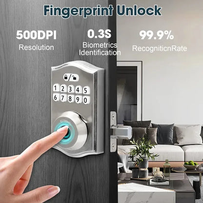 Fingerprint Keypad Password Automatic Smart Lock Electronic Zinc Alloy Tubular Digital Door Lock TDM Digital Locks Main Door