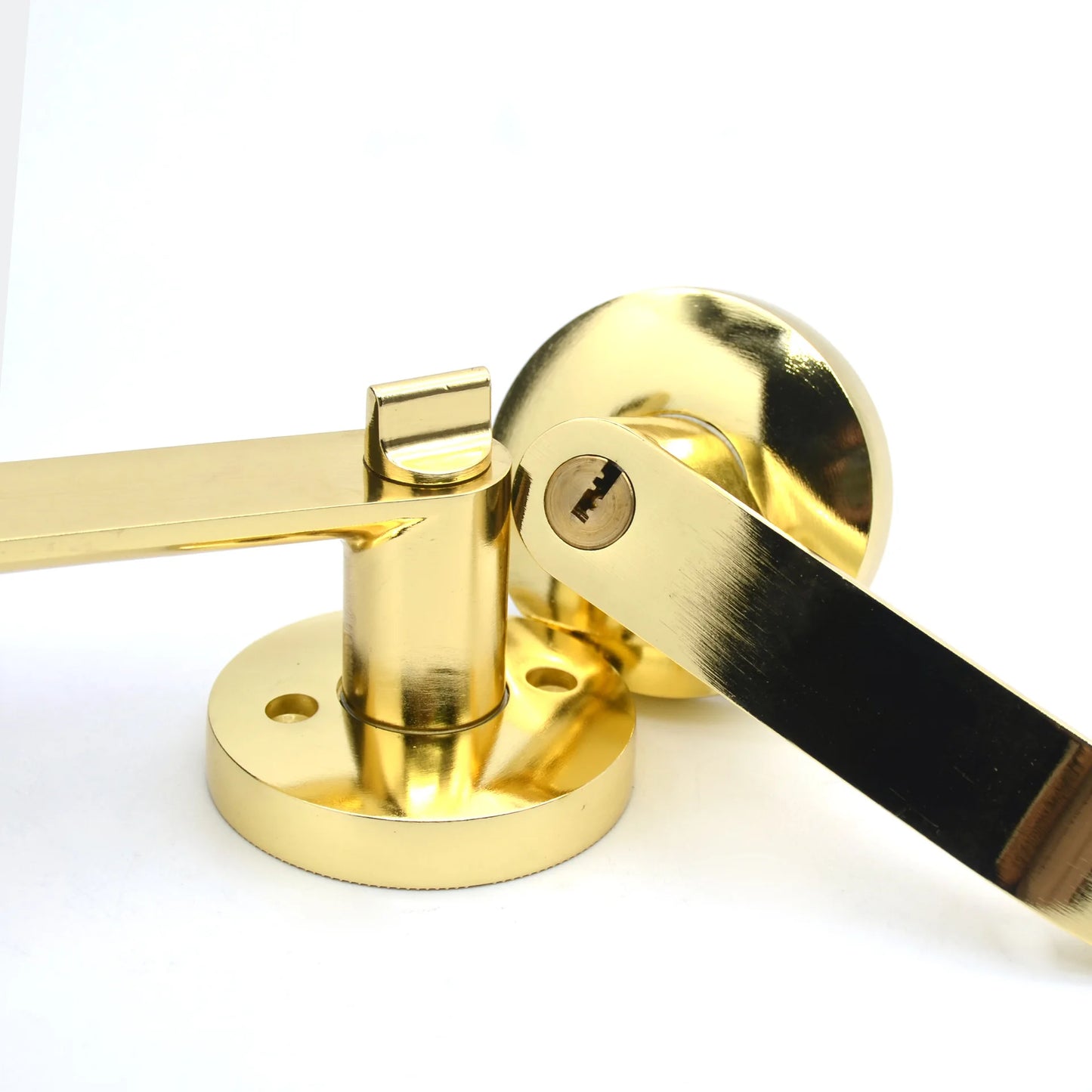 Interior Residential Universal Bed and Bath Room Door Levers Knob Drop Lever Brass Keys Door Handles for Left Right-Handed Doors