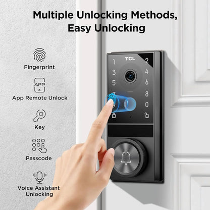 Face & Palm ID Auto Smart Lock with Doorbell & Fingerprint Keyless Entry WiFi Smart  App Remote Control for Main Door