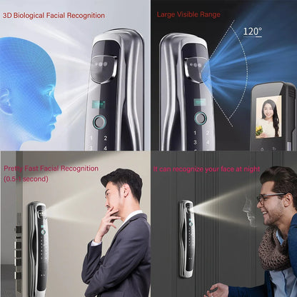 Face ID Recgnition Smart Door Lock with Fingerprint Password IC Card Tuya Wifi Unock Way Apartment Home Intelligent Smart Lock