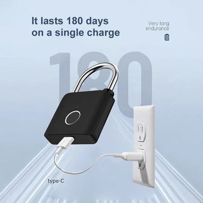 Fingerprint Padlock Metal Keyless Fingerprint Lock with USB Charging Port, Waterproof for Luggage From Tdmlock Manufacturer
