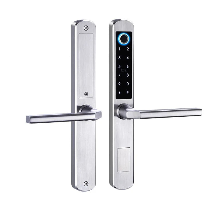 Waterproof Smart Handle Lock Stainless Steel Unlock Way TT Lock Fingerprint Passcode IC Card Key for Home Hotel Office School