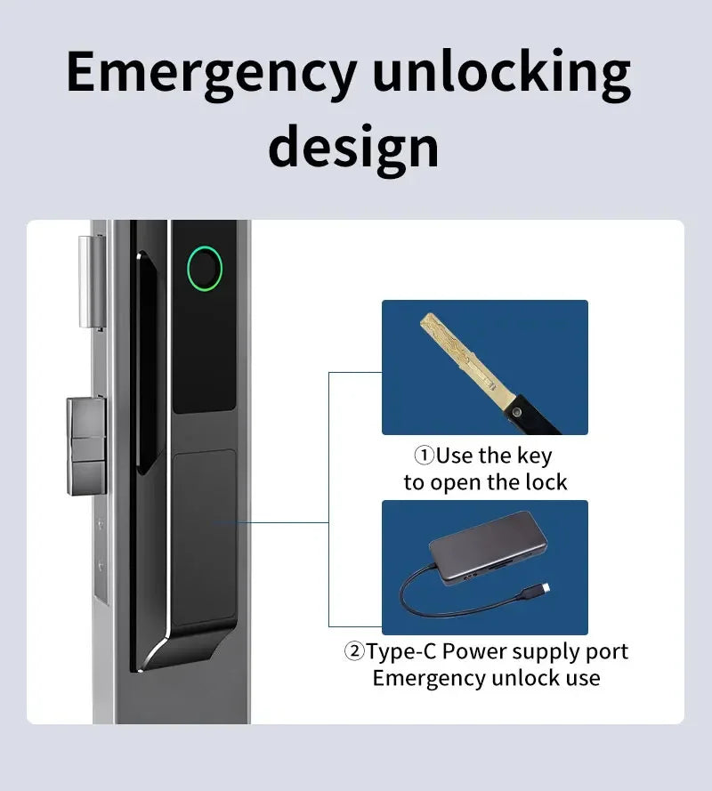 Aluminum Water Proof TT Lock Home Smart Control Wifi Smart Door Lock Smart Digital Lock Safe for Home Hotel Office School