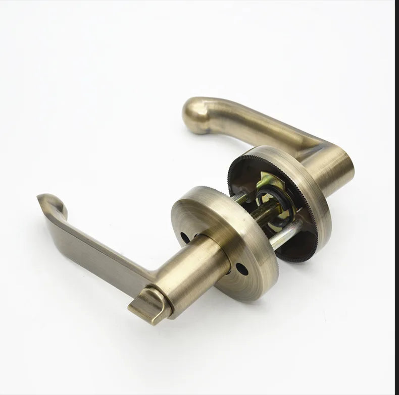 Interior Residential Universal Bed and Bath Room Door Levers Knob Drop Lever Brass Keys Door Handles for Left Right-Handed Doors