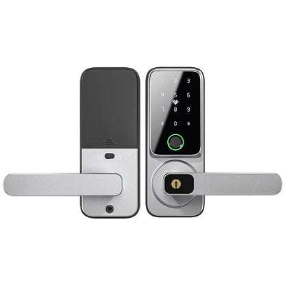 TTlock App Smart Lock with Handle Zinc Alloy Material Unlock Way Fingerprint Passcode IC Card Key for Home Hotel Office School