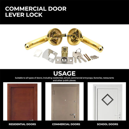 Interior Residential Universal Bed and Bath Room Door Levers Knob Drop Lever Brass Keys Door Handles for Left Right-Handed Doors