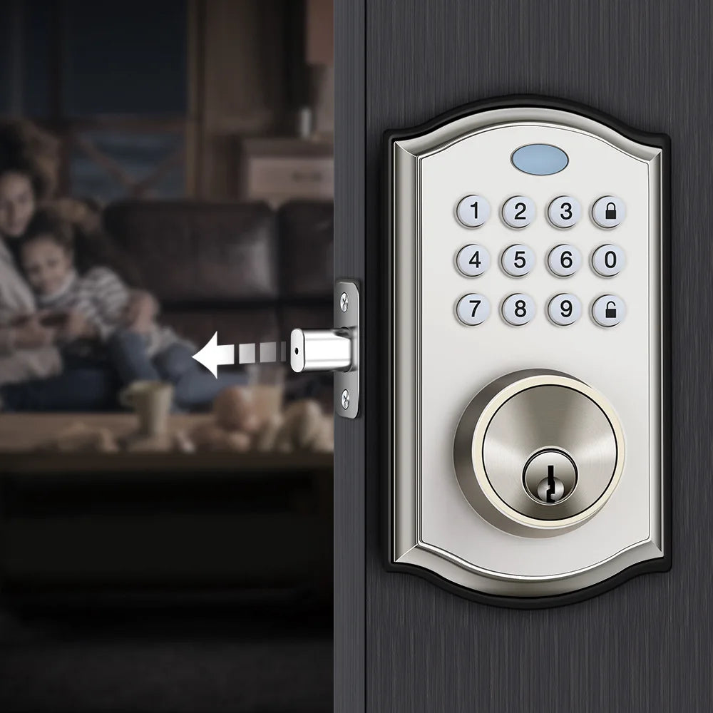 Electronic Fingerprint Smart Door Lock with Key Unlock Way Keypad Smart Deadbolt Lock for Hotel Home Apartment and Home Door