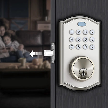 Electronic Fingerprint Smart Door Lock with Key Unlock Way Keypad Smart Deadbolt Lock for Hotel Home Apartment and Home Door