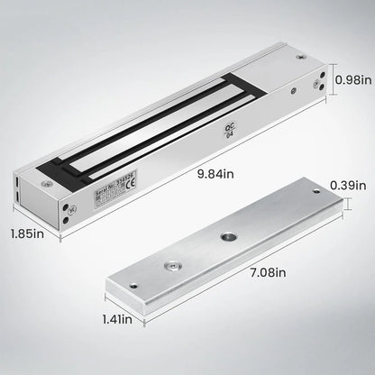 Electromagnetic Lock,600LBs /280KG Electric Magnetic Door Lock  EM  Lock Holding Force for Door Access Control System,12V