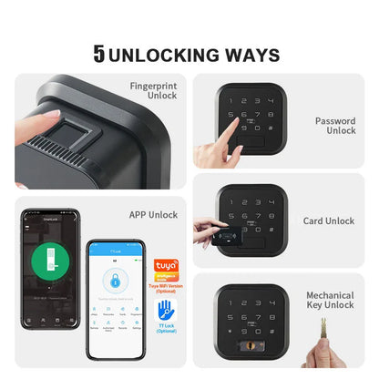 Tuya Wifi Knob Lock Fingerprint Smart Lock with Password IC/ID Card Unlock Way for Office Apartment Hotel Home School Door