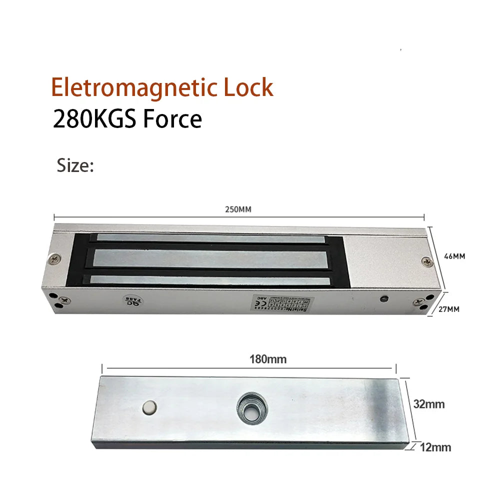 600LBs/280KG Electric Magnetic Lock,Electromagnetic Door Lock Holding Force for Door Access Control System,Single Door 12V
