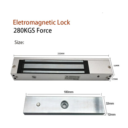 600LBs/280KG Electric Magnetic Lock,Electromagnetic Door Lock Holding Force for Door Access Control System,Single Door 12V