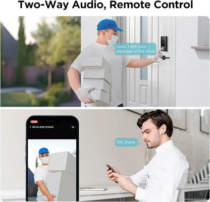 Face & Palm ID Auto Smart Lock with Doorbell & Fingerprint Keyless Entry WiFi Smart  App Remote Control for Main Door