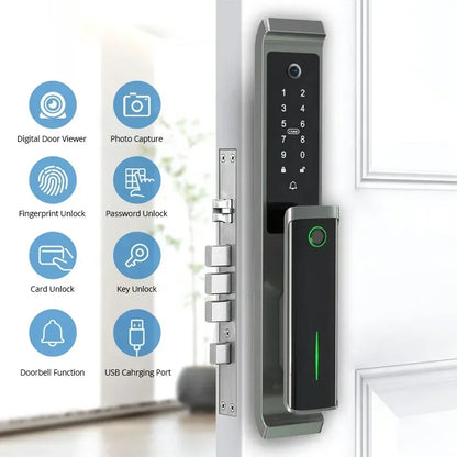 TTlock App Full Automatic Smart Door Lock With G2 Gateway Support Face Recognition for Main Door From TDM Factory Manufacturer