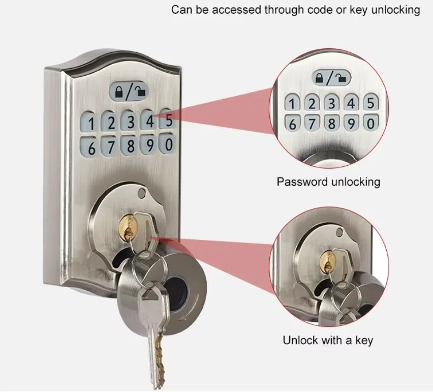 Fingerprint Keypad Password Automatic Smart Lock Electronic Zinc Alloy Tubular Digital Door Lock TDM Digital Locks Main Door