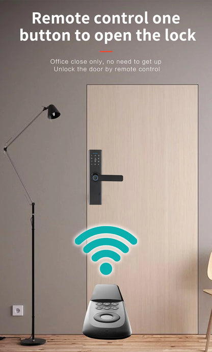 TT210 Smart Lock with Handle Zin Alloy Material Unlock Way TT Lock Fingerprint Passcode IC Card Key for Home Hotel Office School