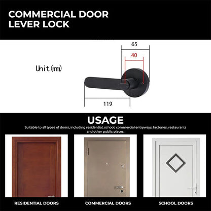 Satin Nickel Exterior Door Handle Lock Zinc Alloy Handle Lock Set Door Lever Lock for Toilet Room Wash Bath Closet Store Room