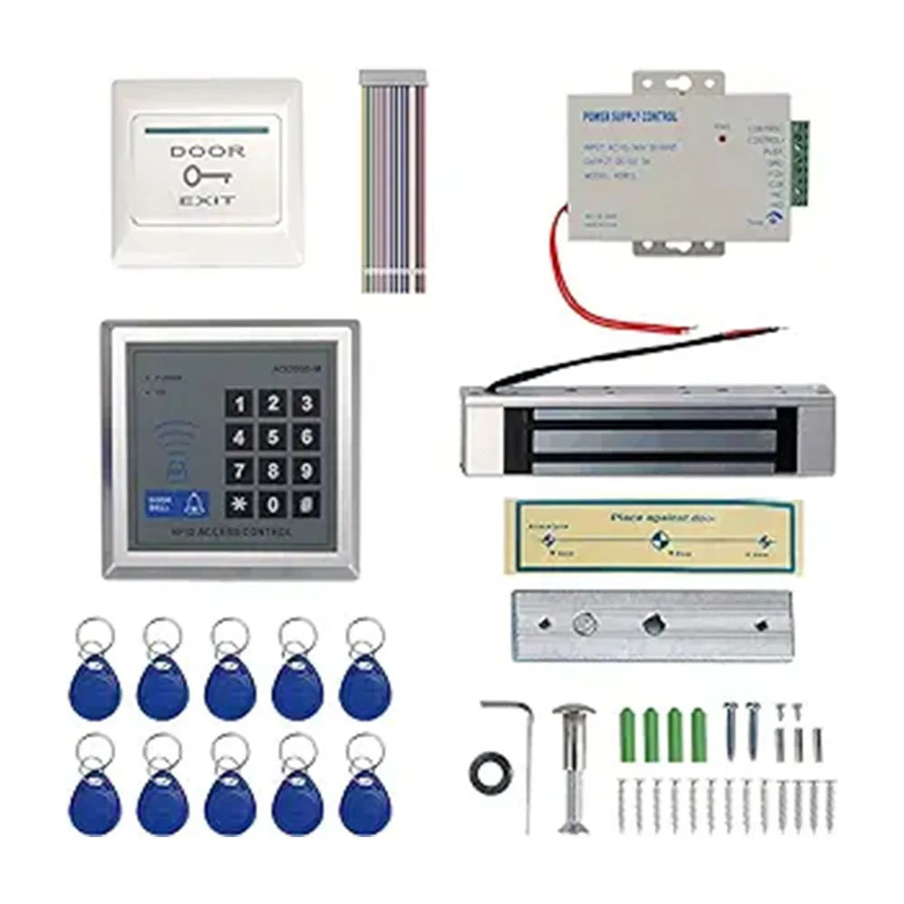 Access Control System Kit with 280kg Electric Magnetic Lock 110-240V AC to 12v DC 3A 36w Power Supply Entry Keypad EXIT Button