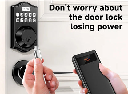 Fingerprint Smart Lock for Main Door Front Door with Keypad Entry Electronic Deadbolt Wireless Tuya Wifi App Unlock Way