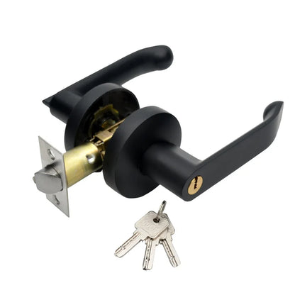 Interior Residential Universal Bed and Bath Room Door Levers Knob Drop Lever Brass Keys Door Handles for Left Right-Handed Doors