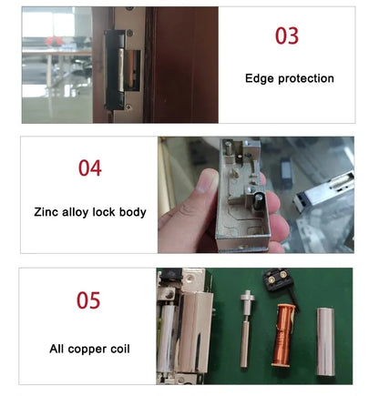 12V 24V DC Fail-Safe NC Electric Strike Door Lock System Stainless Fail Secure NO Electronic Access Control Lock Cylinders