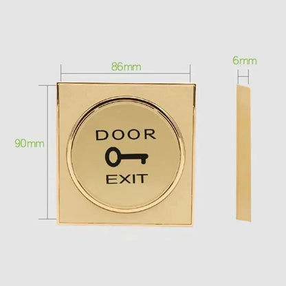 12V 24V  Golden Color Access Control Switch Exit Button Touch Switch for Electronic Lock
