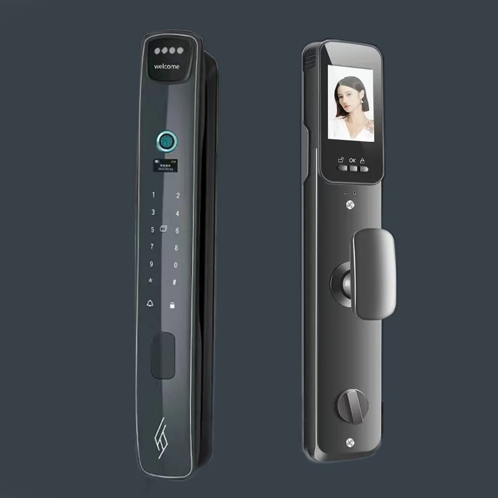 Facial Recognition Smart Door Lock Unlock Fingerprint Digital Password Tuya Wifi Key for Main Door From TDM Manufacturer